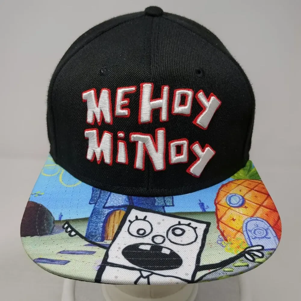 Bioworld Snapback Black One Size SpongeBob DoodleBob Me Hoy Minoy Graphic Hat